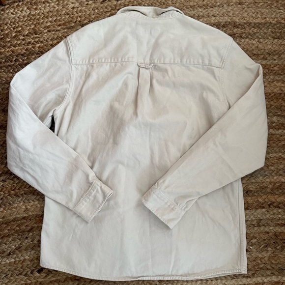 Zara Men’s Large Beige Cotton Button Down Shirt - Picture 3 of 3
